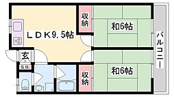 小林ハイツ 2LDKの間取図画像