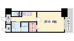 パレーブランシェ 1Kの間取図画像