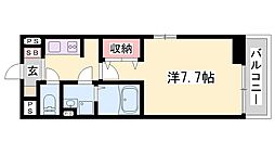 ルミエール・メゾン2 1Kの間取図画像