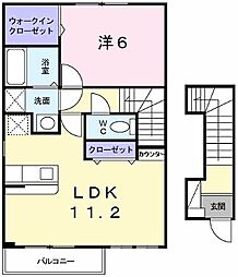 ビサイド・シー2 1LDKの間取図画像