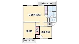 インタービレッジ網干駅前 2LDKの間取図画像