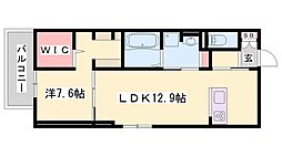 D-PLACE安田 1LDKの間取図画像