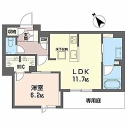 ラ ピエノ 1LDKの間取図画像