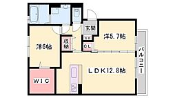 ヴィラデルソル 2LDKの間取図画像