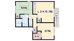 サニーハイツ田寺B棟 2LDKの間取図画像