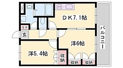 スマイルA 2DKの間取図画像