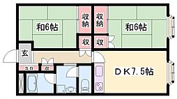リーベ.ユメサキ 2DKの間取図画像