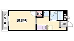 サングレース荒井 1Kの間取図画像