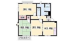 アネックス御立C棟 3Kの間取図画像