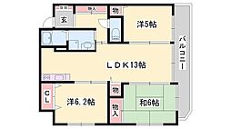 ラシャンス広畑 3LDKの間取図画像
