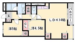 シャルムヒメゴー 2LDKの間取図画像