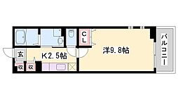 サンクレメントA 1Kの間取図画像