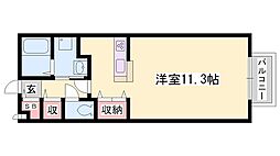 ルシエルB ワンルームの間取図画像