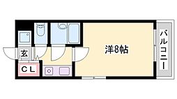 ダイアパレス姫路大手前通西 1Kの間取図画像