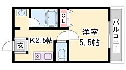 藤井ビル 1Kの間取図画像