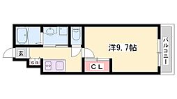 カメリアレジデンスヨコハマ 1Kの間取図画像