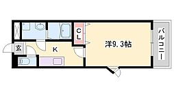 リバティーグリーンヒルズ 1Kの間取図画像