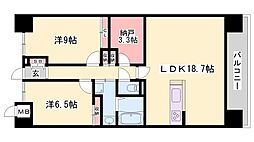 キャッスルコート飾磨 2SLDKの間取図画像