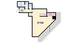 ラフェスタ今宿 ワンルームの間取図画像