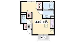 カーサドマーニ ワンルームの間取図画像
