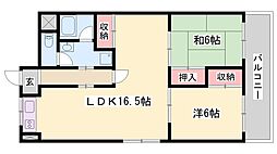メゾンやすむろ1棟 2LDKの間取図画像