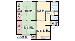 恵美酒ガーデンコート 3DKの間取図画像