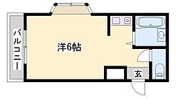 ハイツ北代 ワンルームの間取図画像