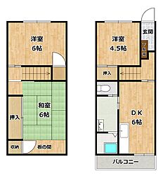 高丸ビルA 3DKの間取図画像