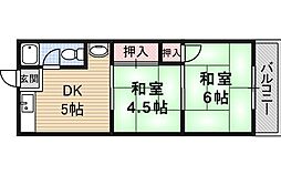 マンションコトブキ 2DKの間取図画像