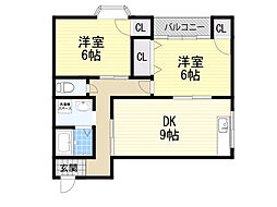 ダイヤモンドシティ 2DKの間取図画像
