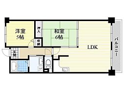 パルティール南が丘 2LDKの間取図画像