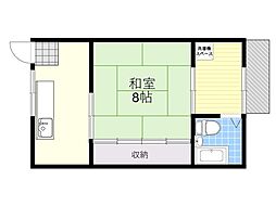 高瀬ハイツ 1Kの間取図画像