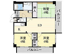 アビタシオン橋本1 3LDKの間取図画像