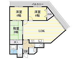 シャトレ・上山手 3LDKの間取図画像
