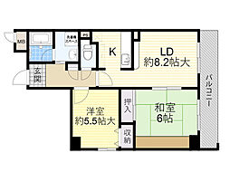 ゼアス真砂 2LDKの間取図画像