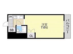 メーベルハイツ・A 1Kの間取図画像