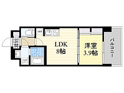 レジディア千里藤白台 1LDKの間取図画像