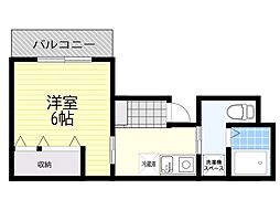 MOMOHOUSE高城町 1Kの間取図画像
