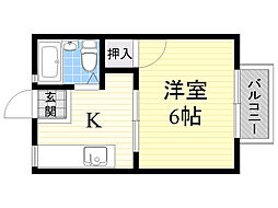 ビブレ1 1Kの間取図画像