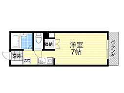 メゾン・ルミエール ワンルームの間取図画像