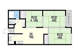 瑞光コーポ 3DKの間取図画像