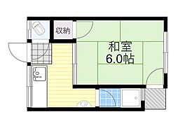 山辺マンション 1Kの間取図画像