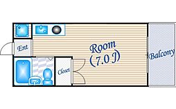カレッジハウスイースト 1Kの間取図画像