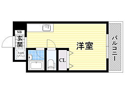 ラ・ヴェールミナミ ワンルームの間取図画像