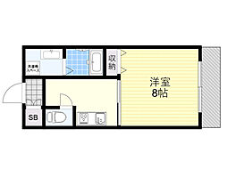 Satsuma363 1Kの間取図画像