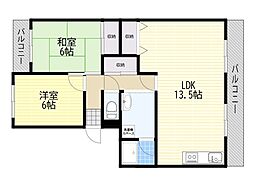 ソーシャルハイツ 2LDKの間取図画像