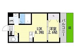 リアコート千里丘ISOUTH 1LDKの間取図画像