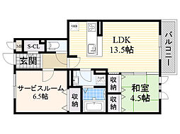 SUNSQUARE千里万博 1SLDKの間取図画像
