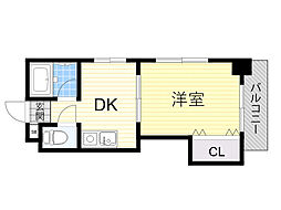 都部ハイツ 1DKの間取図画像