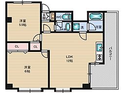 メゾン豊新 2LDKの間取図画像